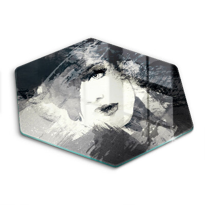 Tábua de cortar de vidro Pintura de uma mulher