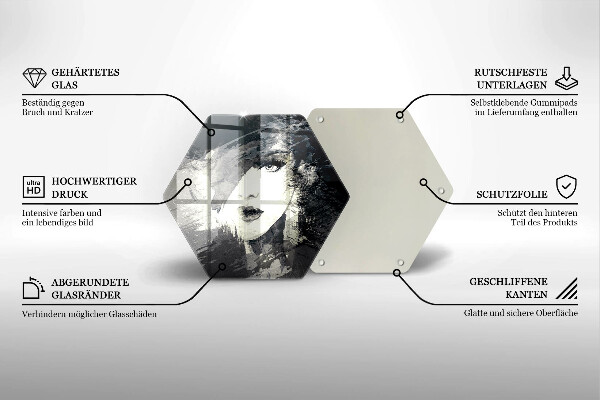 Tábua de cortar de vidro Pintura de uma mulher