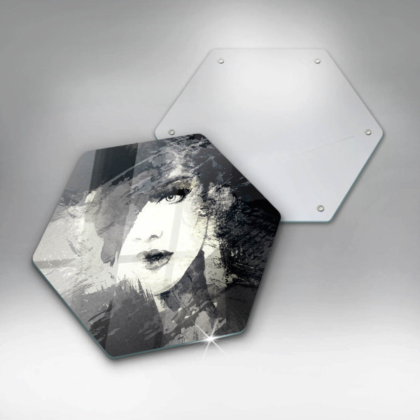 Tábua de cortar de vidro Pintura de uma mulher