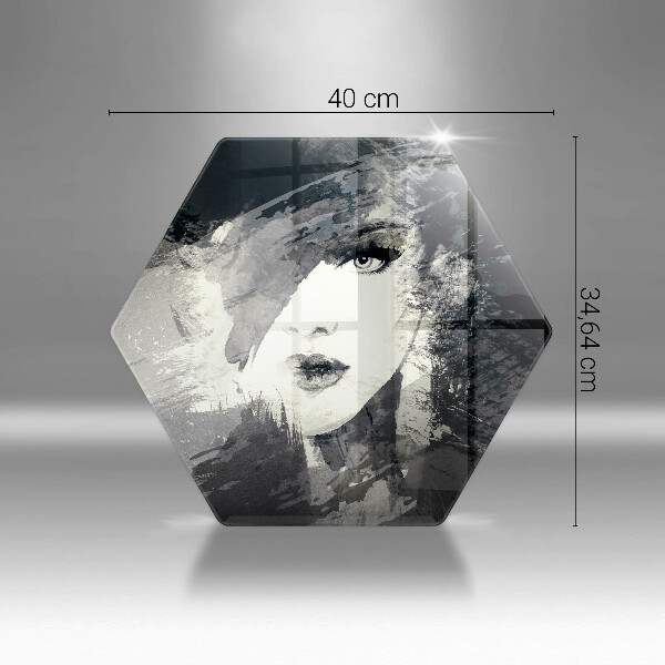 Tábua de cortar de vidro Pintura de uma mulher