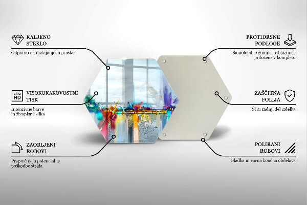 Tábua cozinha Abstração pintada