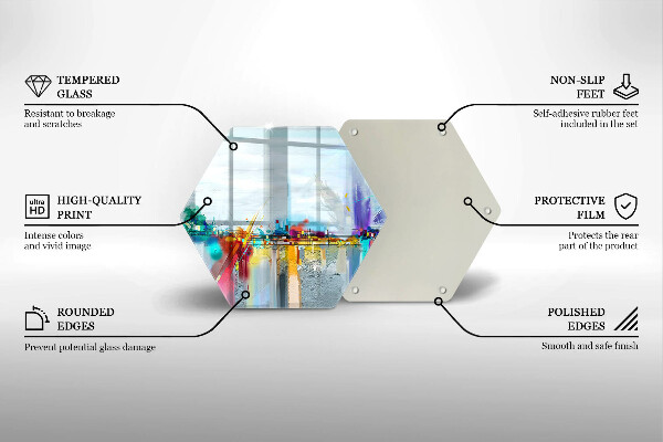 Tábua cozinha Abstração pintada
