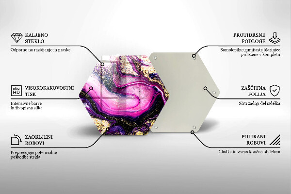 Tábua de vidro Design abstrato dourado