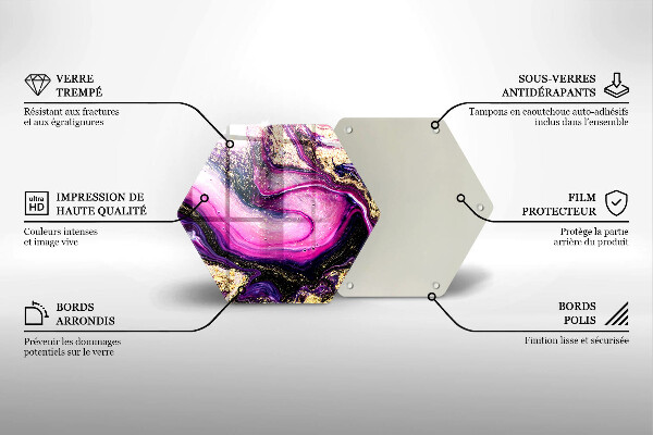 Tábua de vidro Design abstrato dourado