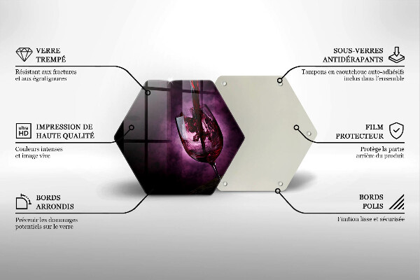 Tábua de corte de vidro Um copo de vinho