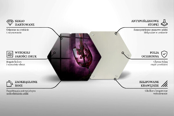 Tábua de corte de vidro Um copo de vinho