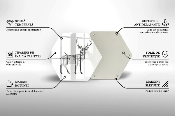 Tábua cozinha Ilustração de veado e floresta