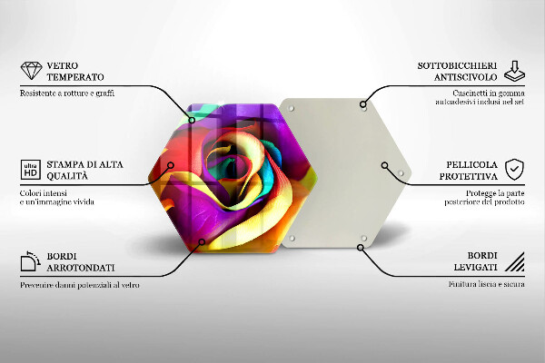 Tábua de corte Pétalas de rosas coloridas