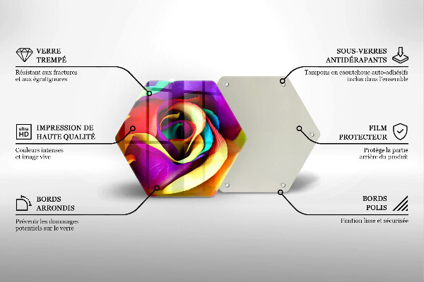 Tábua de corte Pétalas de rosas coloridas
