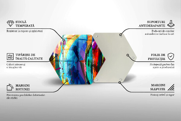 Tábua de vidro Manchas de tinta coloridas