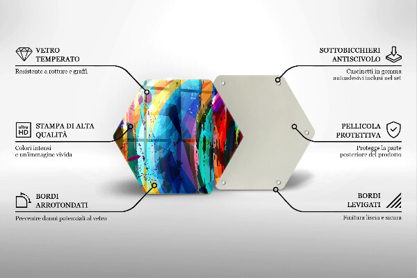 Tábua de vidro Manchas de tinta coloridas