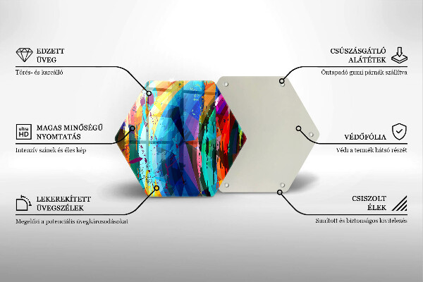 Tábua de vidro Manchas de tinta coloridas