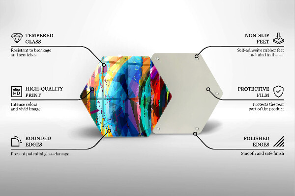 Tábua de vidro Manchas de tinta coloridas