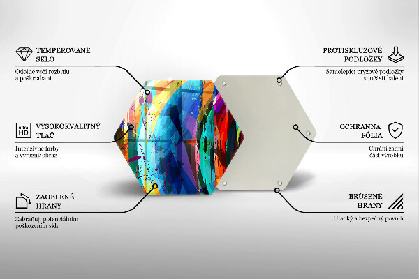 Tábua de vidro Manchas de tinta coloridas