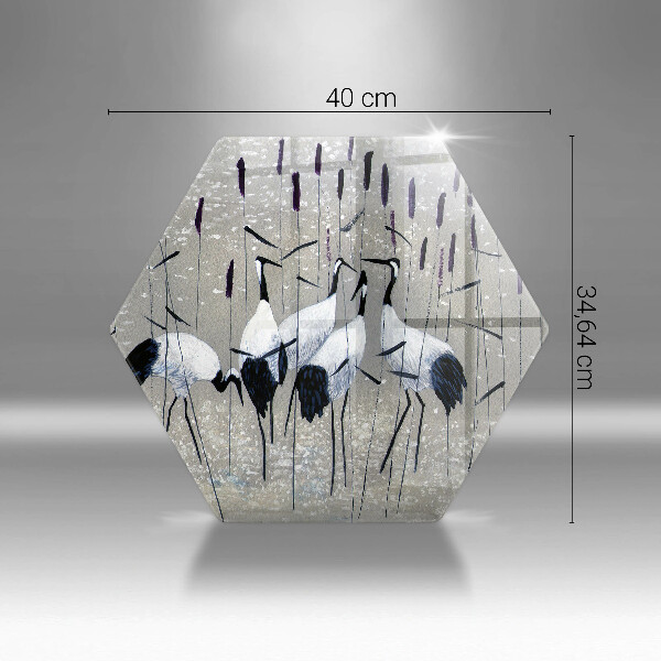 Tábua de cortar de vidro guindastes japoneses