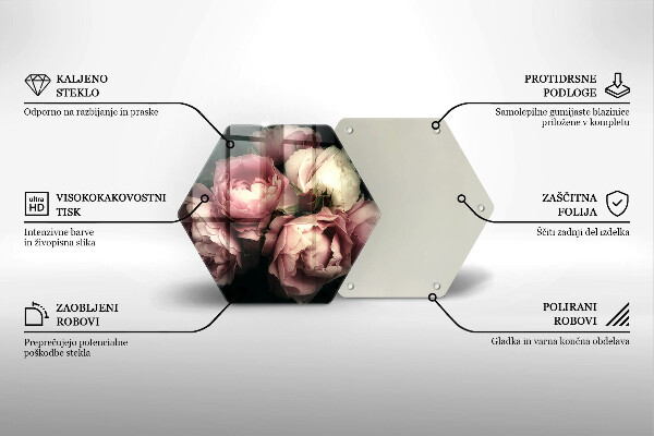 Tábua para cozinha Flores de peônia