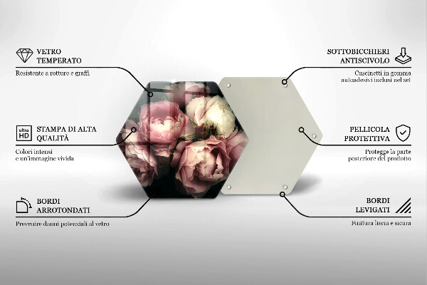 Tábua para cozinha Flores de peônia