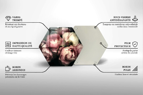 Tábua para cozinha Flores de peônia