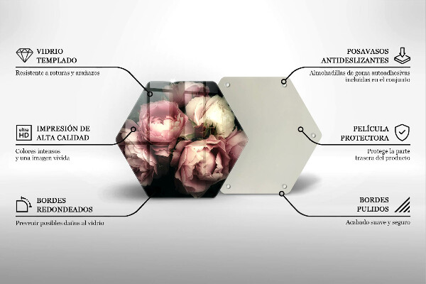 Tábua para cozinha Flores de peônia