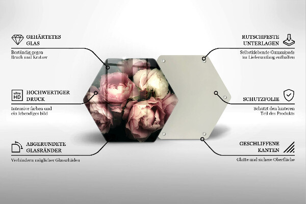 Tábua para cozinha Flores de peônia