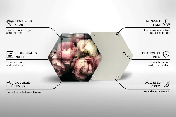 Tábua para cozinha Flores de peônia