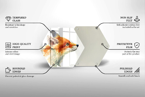 Tábua de cortar alimentos Raposa pintada