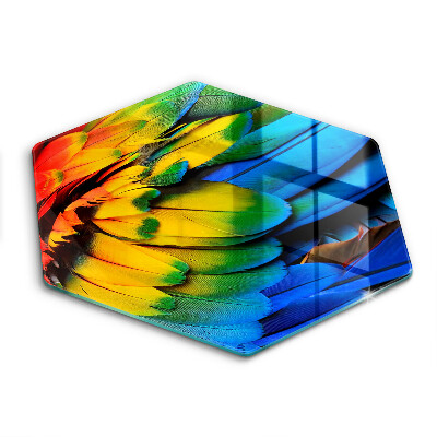 Tábua de corte Penas coloridas de papagaio