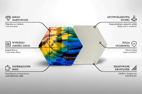 Tábua de corte Penas coloridas de papagaio