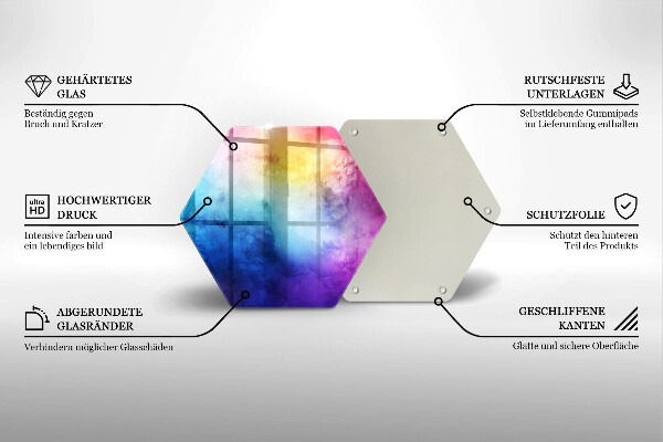 Tábua de corte Manchas de aquarela de arco-íris