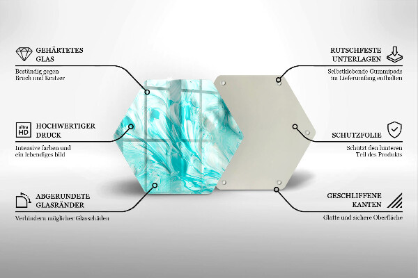 Tábua de vidro Tintas abstratas