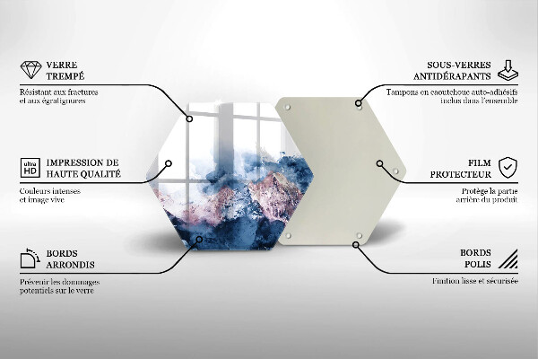 Tábua de corte Montanhas pintadas abstratamente