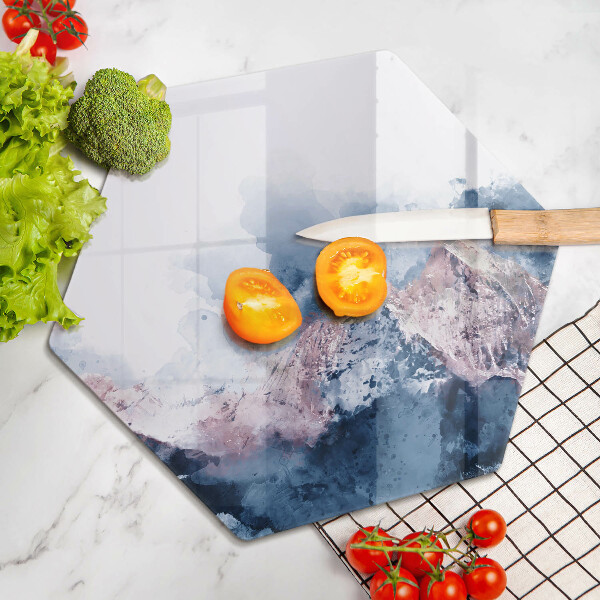 Tábua de corte Montanhas pintadas abstratamente