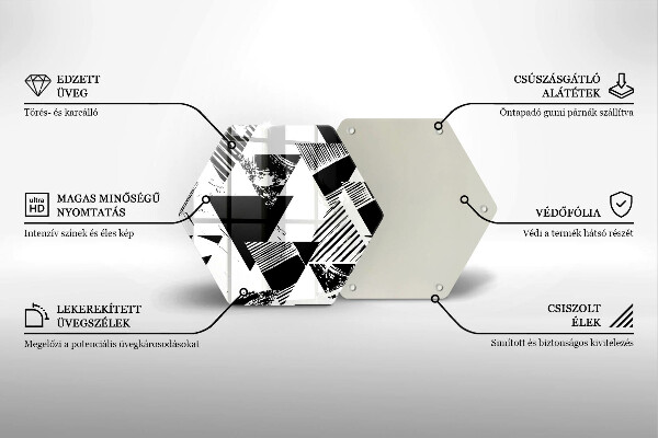 Tábua de vidro Triângulos geométricos