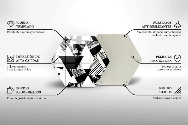 Tábua de vidro Triângulos geométricos