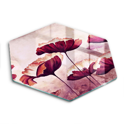 Tábua de vidro Pintura de flores