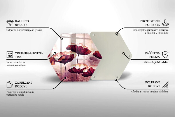 Tábua de vidro Pintura de flores