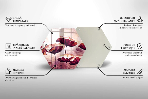 Tábua de vidro Pintura de flores