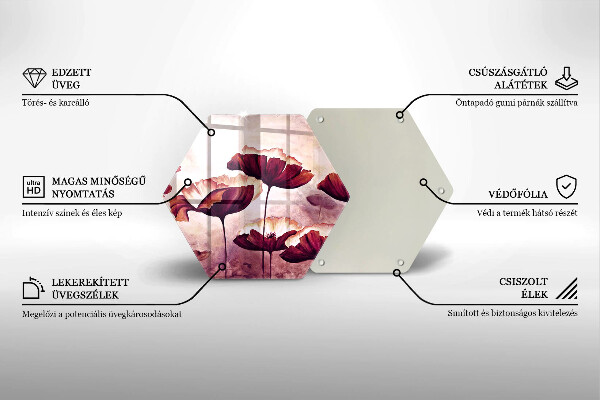 Tábua de vidro Pintura de flores