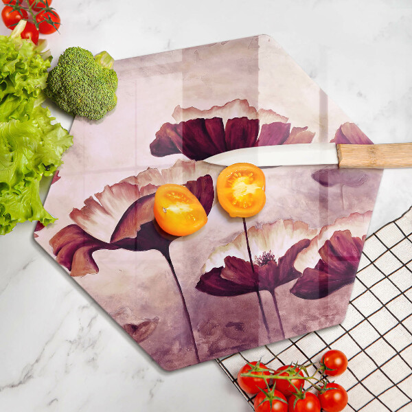 Tábua de vidro Pintura de flores