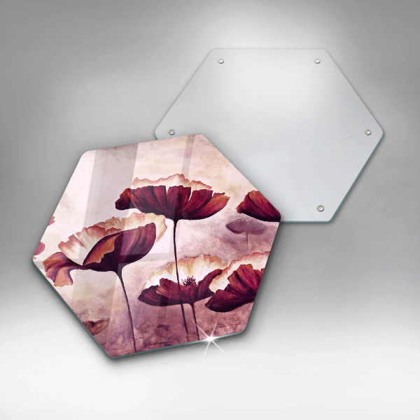 Tábua de vidro Pintura de flores