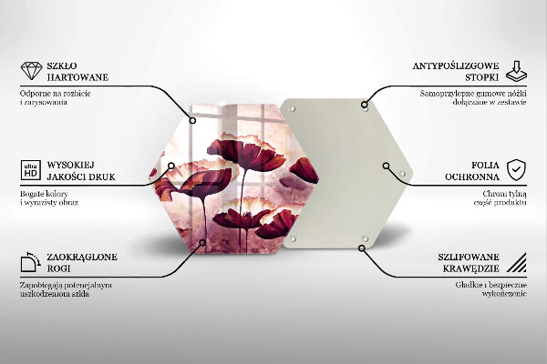 Tábua de vidro Pintura de flores