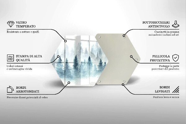 Tábua para corte Floresta de inverno pintada