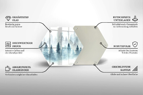 Tábua para corte Floresta de inverno pintada