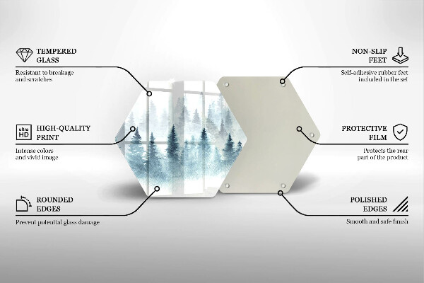 Tábua para corte Floresta de inverno pintada