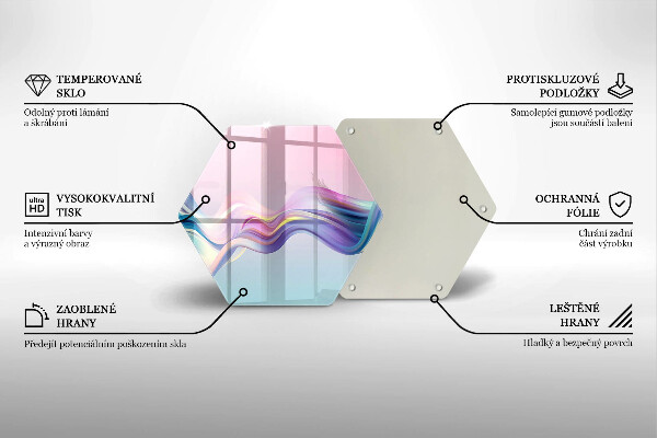 Tábua para cozinha abstração pastel