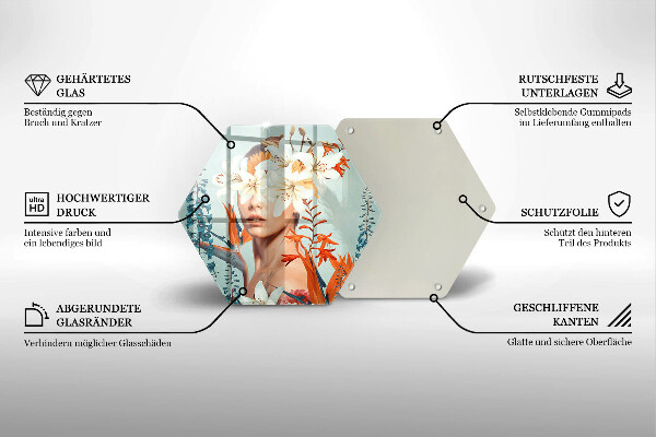 Tábua de corte Mulher em Flores