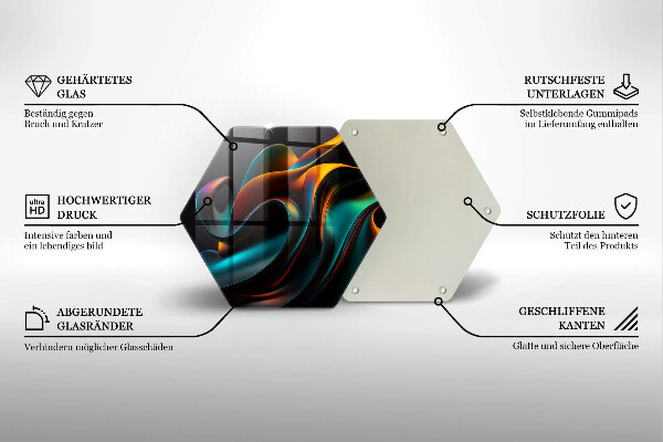 Tábua de cortar alimentos Abstração colorida