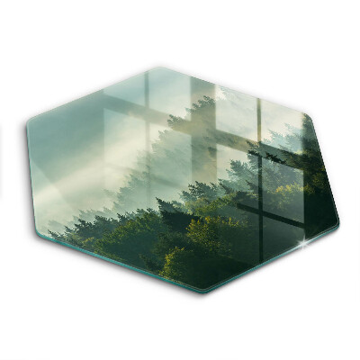 Tábua de cortar alimentos Vista da paisagem da floresta