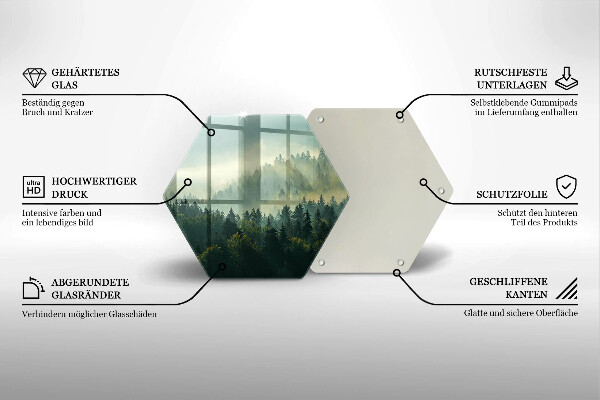 Tábua de cortar alimentos Vista da paisagem da floresta