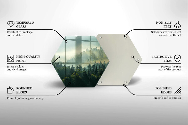 Tábua de cortar alimentos Vista da paisagem da floresta